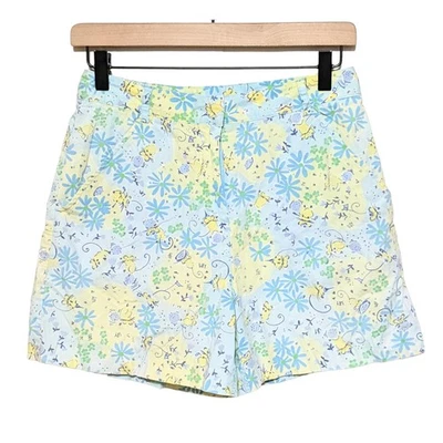 Pantalones Cortos Lilly Pulitzer Mujer 4 Floral Azul Amarillo Bloomcore Cottagecore Prairie Foto 1 de 4