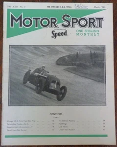MOTOR SPORT magazine March 1946 VERY GOOD CONDITION - Picture 1 of 1