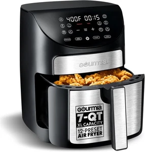 Gourmia 7QT Air Fryer Digitale Steuerung, Geführtes Kochen, 10 Voreinstellungen, 1500 W, Schwarz - Bild 1 von 10