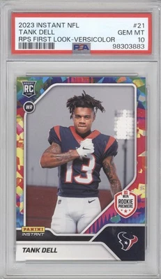 2023 Panini Instant NFL RPS First Look #21 Tank Dell Versicolor PSA 10 #/5 - Image 1 of 2