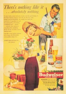 Postcard Advertising Budweiser Lager Beer 4x6 Modern Print - Picture 1 of 2
