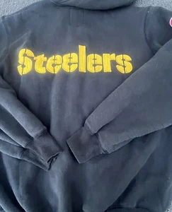 Vintage Pittsburg Steelers Hoodie Zipper Jacke gefüttert schwarz gelb A^^^ Medium - Bild 1 von 9