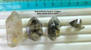 SMOKY QUARTZ and QUARTZ CRYSTALS, 33.8gms, FACET/CAB SECTIONS, ** NATURAL ** - Picture 1 of 4