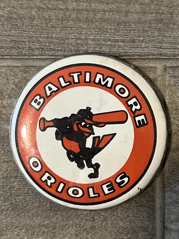 Baltimore Orioles MLB Magnet Fridge Locker Button 1" Round P&K Retro VTG 1980's Cover