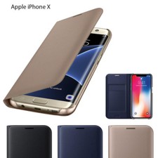 For Apple IPHONE X 10  Luxury Leather Wallet Genuine Card Holder Flip Case Cover