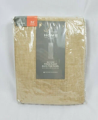 JCPenney Home Linen Bayview Sheer Pinch Pleat Back Tab Curtain Panel, 25"x84"    - Image 1 of 2