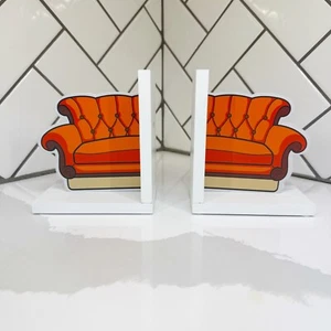 Culturefly Exclusive Friends The Television Series Orange Couch Bookends - Picture 1 of 4