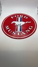 Ford Mustang Sign Round Red Advertising 12" Tin