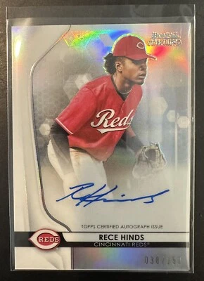 2020 Bowman Sterling Rece Hinds Refractor Auto Rookie RC /150 #BSPA-RH Reds - Image 1 of 4