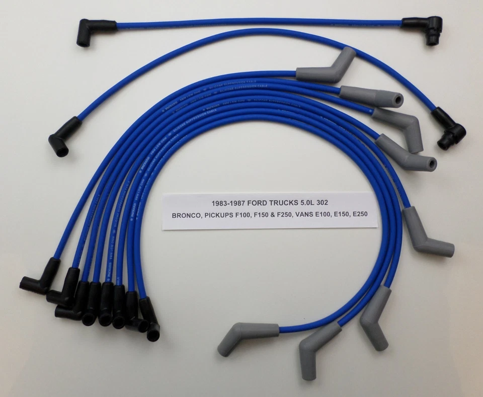 Camionetas/furgonetas Ford E F-250 F-350 F-450 1988-1997 7,5 L 460 cables de bujía azules Foto 1 de 1