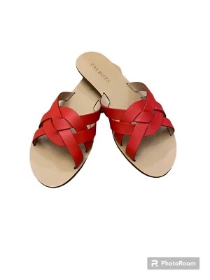 women's TALBOTS HANNAH WOVEN Sandals~Red Pepper~Size 7M~Flats~NEW/In Box - Image 1 of 4
