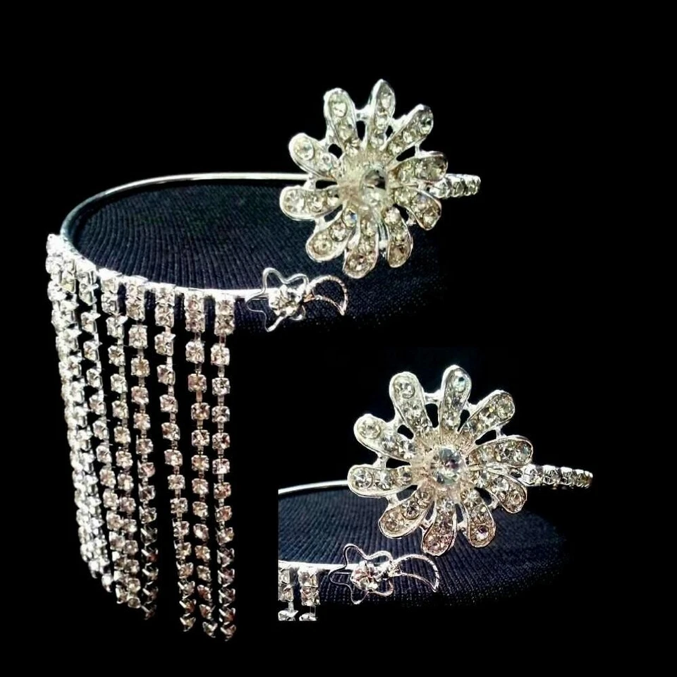 Oberarmreif Armreif Armschmuck Oberarmspange Schmuck Strass Hochzeit Silber - Bild 1 von 1