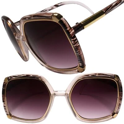 Gafas de sol vintage retro de gran tamaño elegantes con marco cuadrado de cristal para mujer Foto 1 de 4