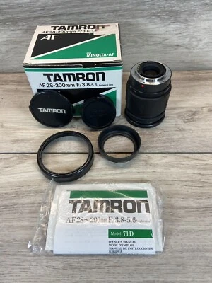 Used Tamron AF 28-200mm f3.8-5.6 Lens Model 71D Made In Japan In Box Untested - Image 1 of 4