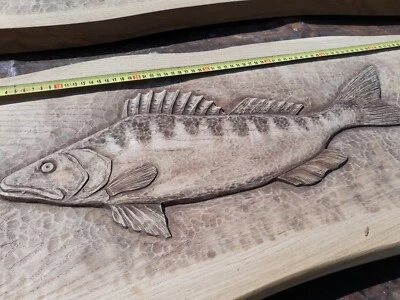 Gartenmöbel mit   Fischmotiv  Angler  Fischer Gartengarnitur  Eichenholz Massiv - Bild 1 von 4