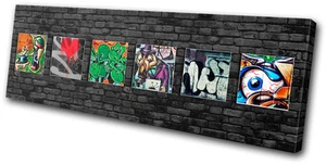 Graffiti Astratto Funky Mattone Parete TELA WALL ART Quadro Stampa VA - Foto 1 di 1