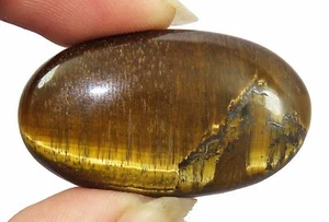 Certified Natural Tiger's Eye Untreated 36.80 Ct Opaque Oval Loose Gemstone Gems - Picture 1 of 6