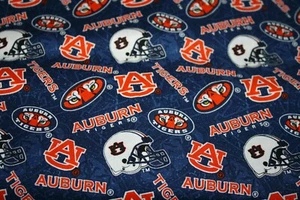 Auburn Tigers Fabric Cotton Material Face Mask Football 1/4 yd 9" x 43" NCAA ! - Picture 1 of 4