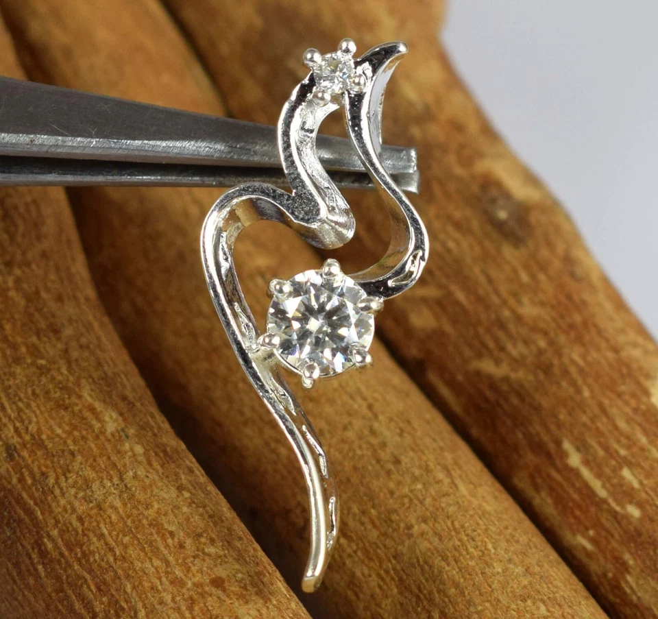 1.05 Bianco Carati Diamante Solitario Taglio Rotondo Certificato Da Ciondolo See - Immagine 1 di 4