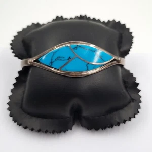 Brazalete brazalete turquesa plata esterlina totalmente sello Londres WJJ - Imagen 1 de 8