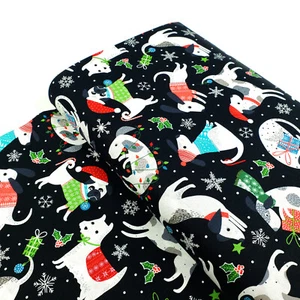 Santa Paws dog scatter by Northcott 100% cotton Christmas fabric, good boys - Picture 1 of 8