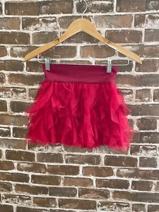 NWT GAP KIDS SMALL 6-7 6 7 RED TULLE LAYERED SKIRT ELASTIC WAIST CASCADING - Picture 1 of 2