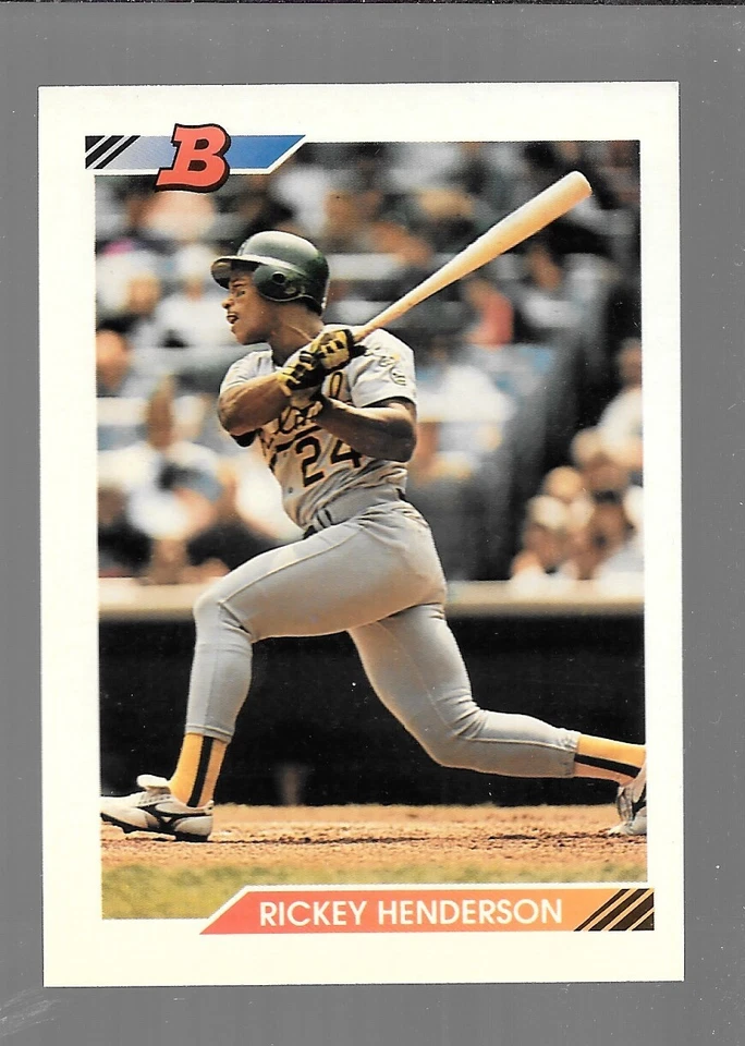 Q 1992 Bowman Baseball Rickey Henderson #166 NRMT - Image 1 of 1