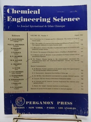 VTG Chemical Engineering Science Journal Volume XX 20 Number 8 August 1965 - Image 1 of 4
