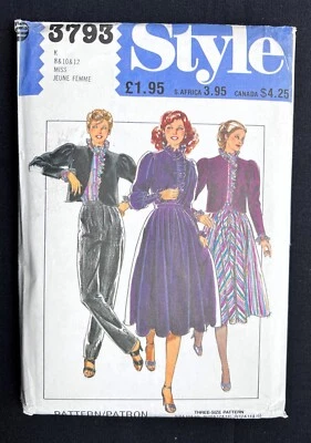 Style 3793 Misses Jacket-Blouse-Skirt-Trousers Vintage 1982 Pattern 8-12 Uncut - Image 1 of 2