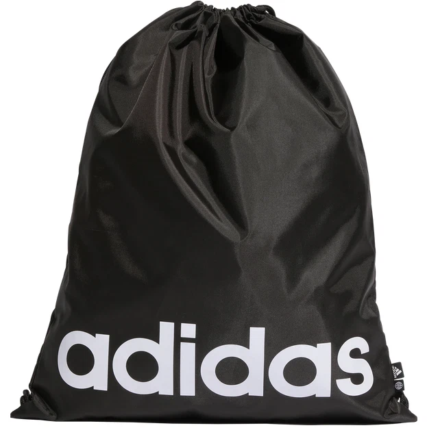 adidas Herren Damen Kinder Sportbeutel Linear Core Turnbeutel Tasche Schwarz Neu