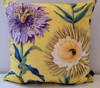Christian Lacroix Designers Guild Selam Iris Floral &Blue Velvet Cushion Cover B - Image 1 of 4
