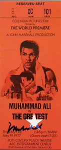 MUHAMMAD ALI Signed Film Premiere Ticket 'THE GREATEST' 1977 - reprint - Picture 1 of 1