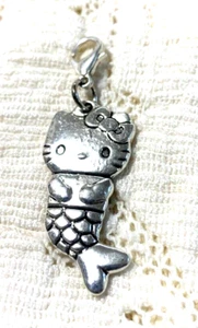 Hello Kitty Cat Fish Mermaid Charm Tibet Silver Bracelet Scrapbook 1-1/4 x 1/2" - Picture 1 of 3