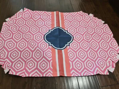 New Pottery Barn PB Teen Emily Meritt Scallop pinboard Cover Pink Coral Blue  - Image 1 of 2
