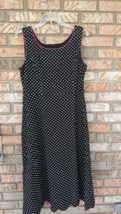 Coldwater Creek-Woman Petite Dress-Size 14P-Black/White/Pink-Scallop Hem-Lined - Picture 1 of 4