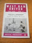 21/01/1967 West Ham United v Sheffield Wednesday  (Slight Crease & Score Noted).