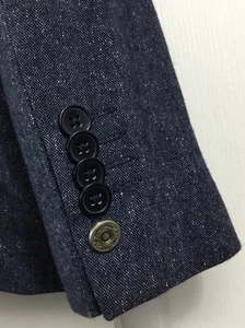 Shelby & Sons Blazer Men 38R Blue Speckled Wool Blend Sport Coat 2-Button Jacket - Picture 1 of 10