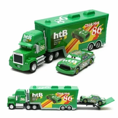 DISNEY MODEL CAR 2-PACK DISNEY PIXAR CARS NO.86 CHICK HICKS CAR HAULER TRUCK DIECAST TOY CAR GIFT