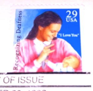 Deaf Communication - Recognizing Deafness - 1993 22kt Golden Replica Stamps - Picture 1 of 4