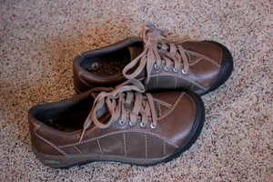 Keen Presidio braune Leder Oxford-Schuhe Wandern Wanderschuhe Damengröße 7 - Bild 1 von 3