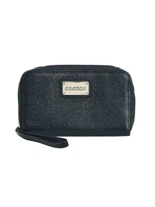 Excellent OROTON Women's Navy Leather Wallet, Zip Closure, 20cm Size - Picture 1 of 4