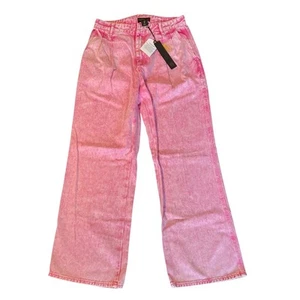 House of Harlow 1960 : NEW NWT Pink Acid Wash Wide-Leg Pants : Size 28 - Picture 1 of 10