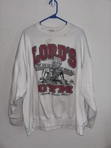 Vintage Lords Gym Años 90 Jesús Cuello Redondo 2XL XXL Levantamiento de Pesas Religioso - Imagen 1 de 7