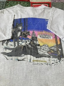 intage 1991 Jack Daniel’s Wildlife Series Timber Wolf Distressed Tee - Picture 1 of 20