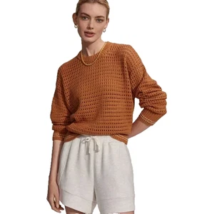 Varley Damen Fuchs Strick Häkel Rundhals Pullover in Mandel Größe M Neu mit Etikett - Bild 1 von 10