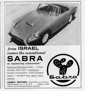 Sabra Sport GT 1962 Roadster coche Israel anuncio impreso original - Imagen 1 de 1