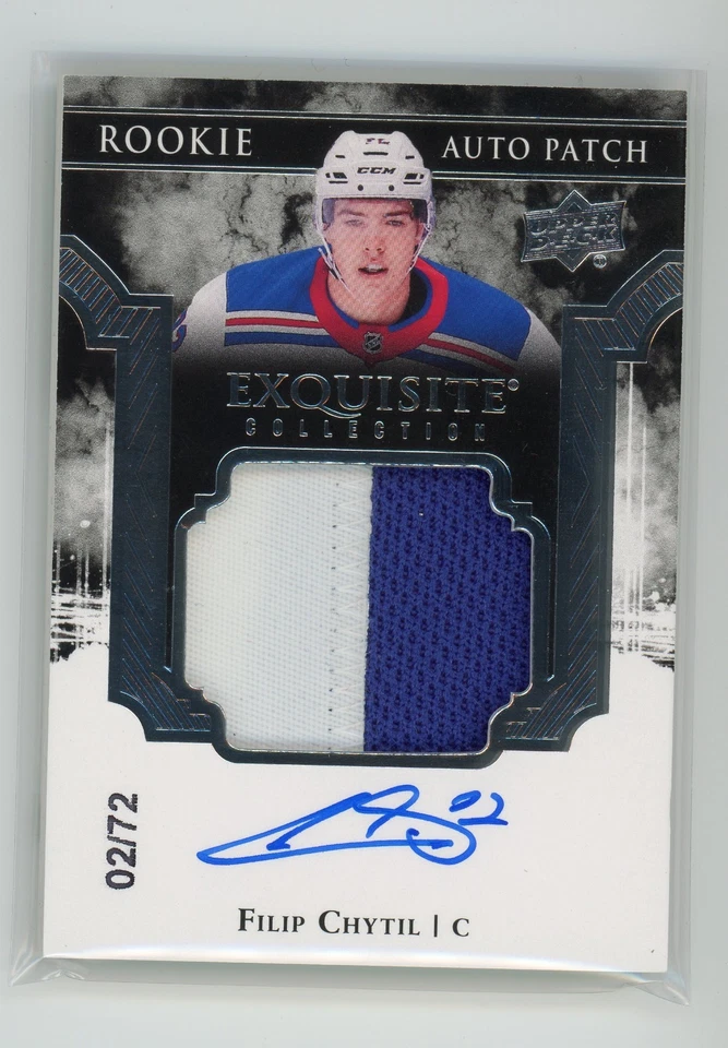 2017-18 UD THE CUP FILIP CHYTIL EXQUISITE COLLECTION ROOKIE AUTO PATCH RC /72 - Image 1 of 1