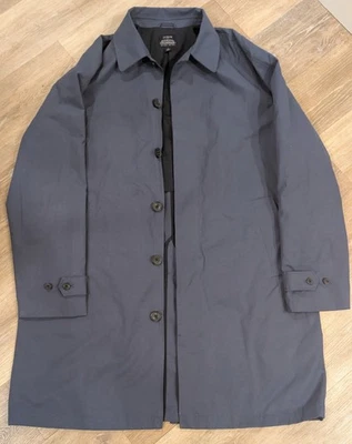 Gabardina J Crew Hombres L Azul Auténtica Prendas Exteriores Botones Bolsillos Preppy Exterior Foto 1 de 4