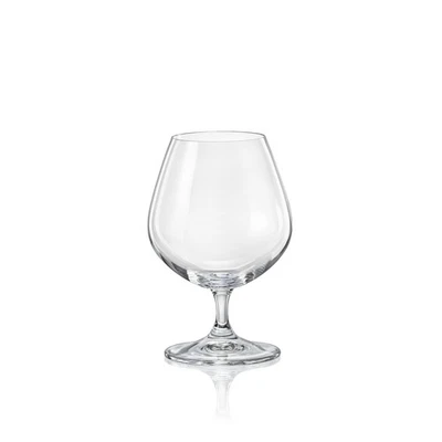 Crystalex Lara Brandy Glass Set of 6 – 400ml Snifters, Polished, Dishwasher Safe