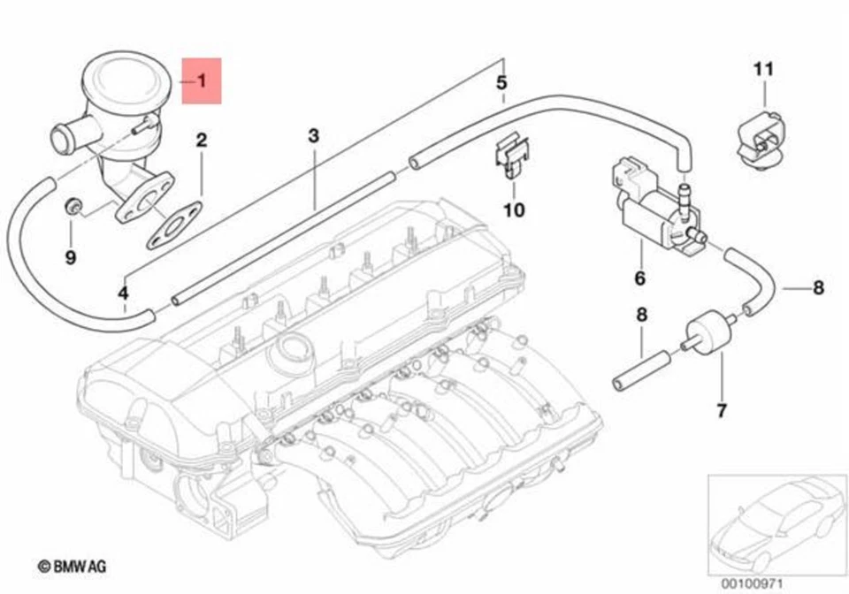 Genuine BMW E46 Coupe EGR Valve Exhaust Gas Recirculation OEM 11727573932 - Изображение 1 из 1